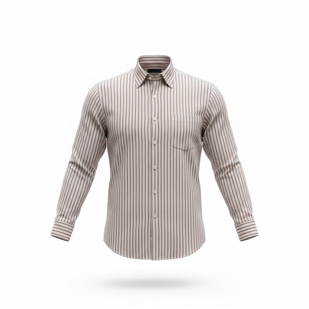 Lands End No Iron Original Oxford Men 16-34 Red White Stripe Button Down Shirt
